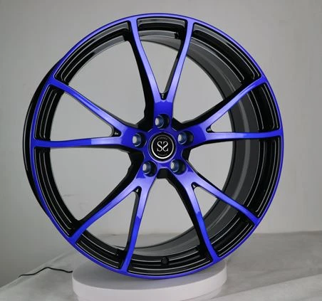 20x9 20x11 Staggered Blue Painted Rims Rau F-hom Forged Tsheb Log
